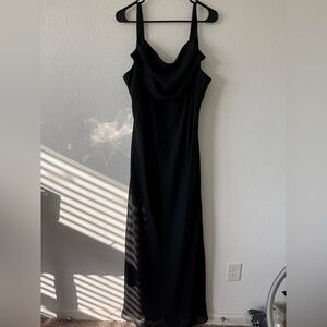 Black Sheath Cocktail Dress with Cowl Neck